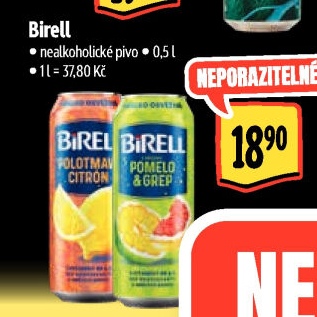 Nealkoholické pivo ochucené Birell