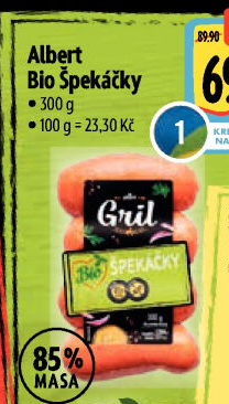 Špekáčky Bio Albert Gril
