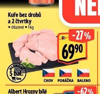 Kuře bez drobů a 2 čtvrtky