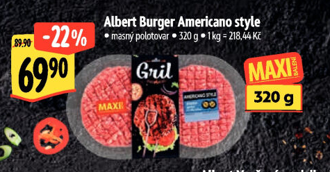 Hovězí burger Americano style Albert Gril
