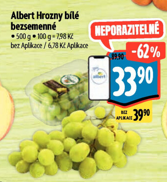 Hrozny bílé bezsemenné Albert