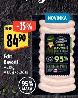 Klobásy Echt Bavoriš Láďa Grileman Kostelecké uzeniny