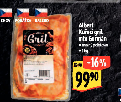 Kuřecí mix na gril Gurmán Gril Albert