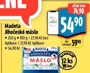 Máslo Jihočeské Madeta