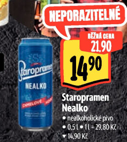 Nealkoholické pivo Staropramen