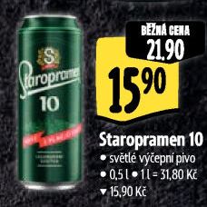 Pivo světlé výčepní 10° Staropramen