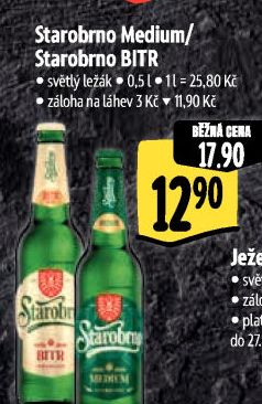 Pivo světlý ležák 11° Medium Starobrno