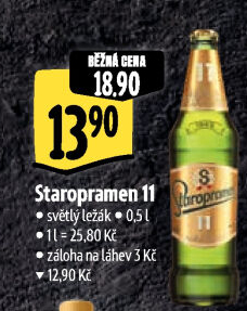 Pivo světlý ležák 11° Staropramen