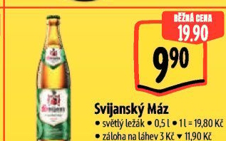 Pivo světlý ležák 11° Svijanský Máz Svijany