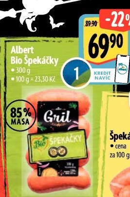 Špekáčky Bio Albert Gril