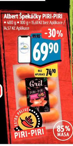 Špekáčky Piri-Piri Albert Gril