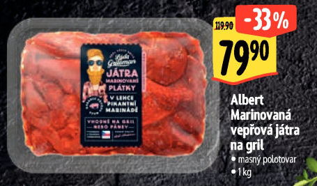 Vepřová játra marinovaná na gril Láďa Grileman Kostelecké uzeniny