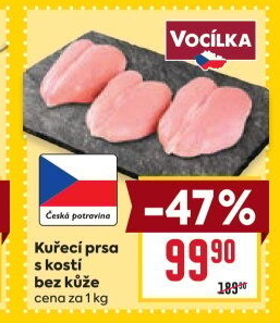 Kuřecí prsa s kostí Vocílka