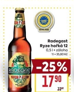 Pivo světlý ležák 12° Ryze hořká Radegast