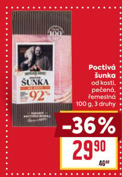 Šunka od kosti poctivá nejvyšší jakosti Kostelecké uzeniny