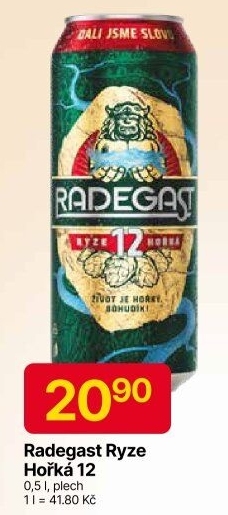 Pivo světlý ležák 12° Ryze hořká Radegast