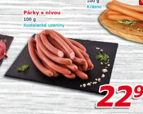 Párky s nivou Kostelecké uzeniny