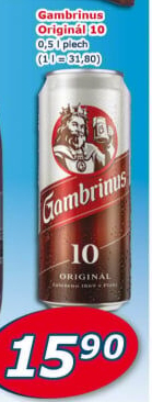 Pivo světlé výčepní Originál 10° Gambrinus