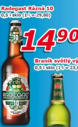 Pivo světlé výčepní Rázná 10° Radegast