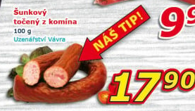 Salám šunkový točený z komína Uzenářství Vávra