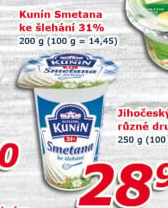 Smetana ke šlehání Mlékárna Kunín 31%