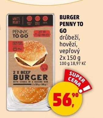 Hovězí burger Penny To Go