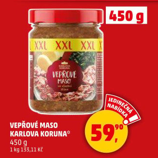 Maso vepřové ve sklenici Karlova Koruna