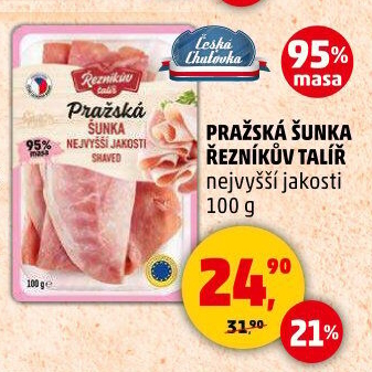 Šunka pražská nejvyšší jakosti Řezníkův talíř