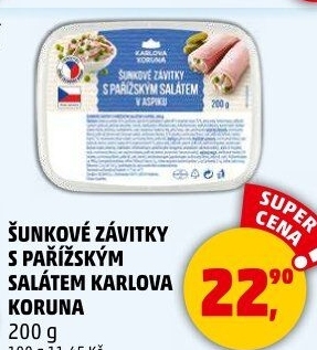 Šunkový závitek s pařížským salátem Karlova Koruna