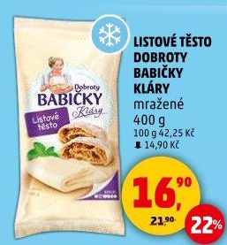 Těsto listové mražené Dobroty babičky Kláry