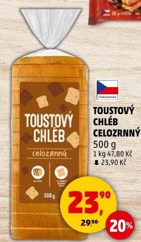 Toustový chléb celozrnný Penny