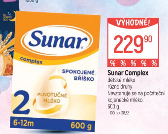 Kojenecká výživa Sunar Complex