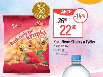 Kukuřičné tyčky bez lepku Rej