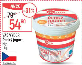 Jogurt řecký bílý Váš Výběr