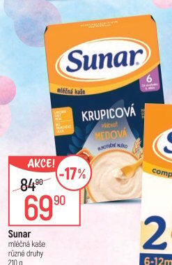 Kaše mléčná krupicová Sunar