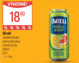 Nealkoholické pivo ochucené Birell