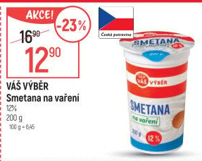 Smetana na vaření Váš Výběr