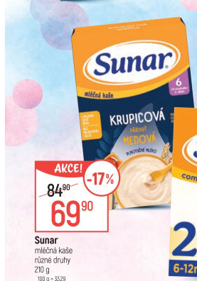 Kaše mléčná Sunar