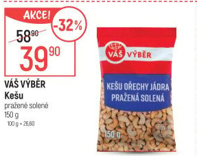 Kešu pražené Váš Výběr