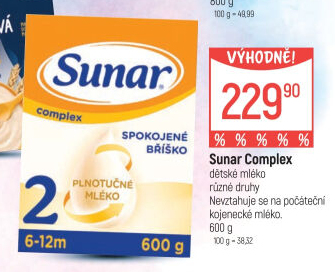 Kojenecká výživa Sunar Complex