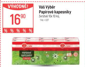 Papírové kapesníčky 3vrstvé Váš Výběr
