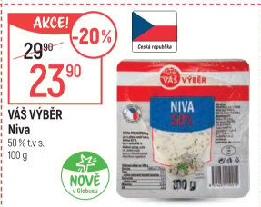 Sýr Niva 50% Váš Výběr