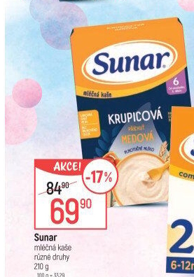 Kaše mléčná Sunar