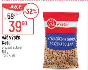 Kešu pražené Váš Výběr