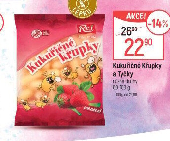 Kukuřičné křupky bez lepku Rej