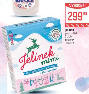 Prací prášek mýdlový Jelínek mimi Jelen