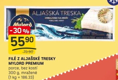Aljašská treska filé bez kosti mražené Premium Mylord