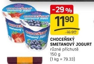 Jogurt smetanový ochucený Choceňský