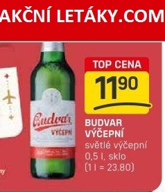 Pivo světlé výčepní Budweiser Budvar