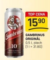 Pivo světlé výčepní Originál 10° Gambrinus